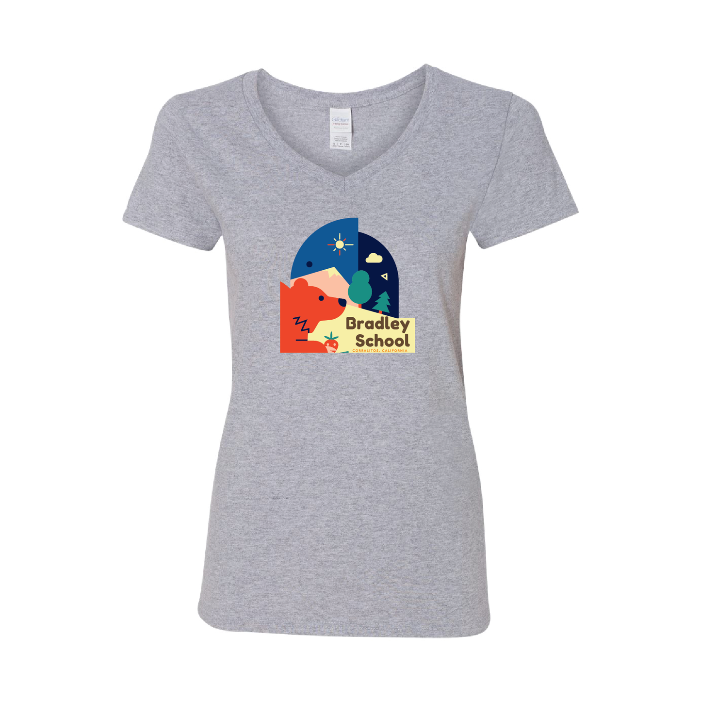 Ladies Short Sleeve V-Neck (Strawberry)