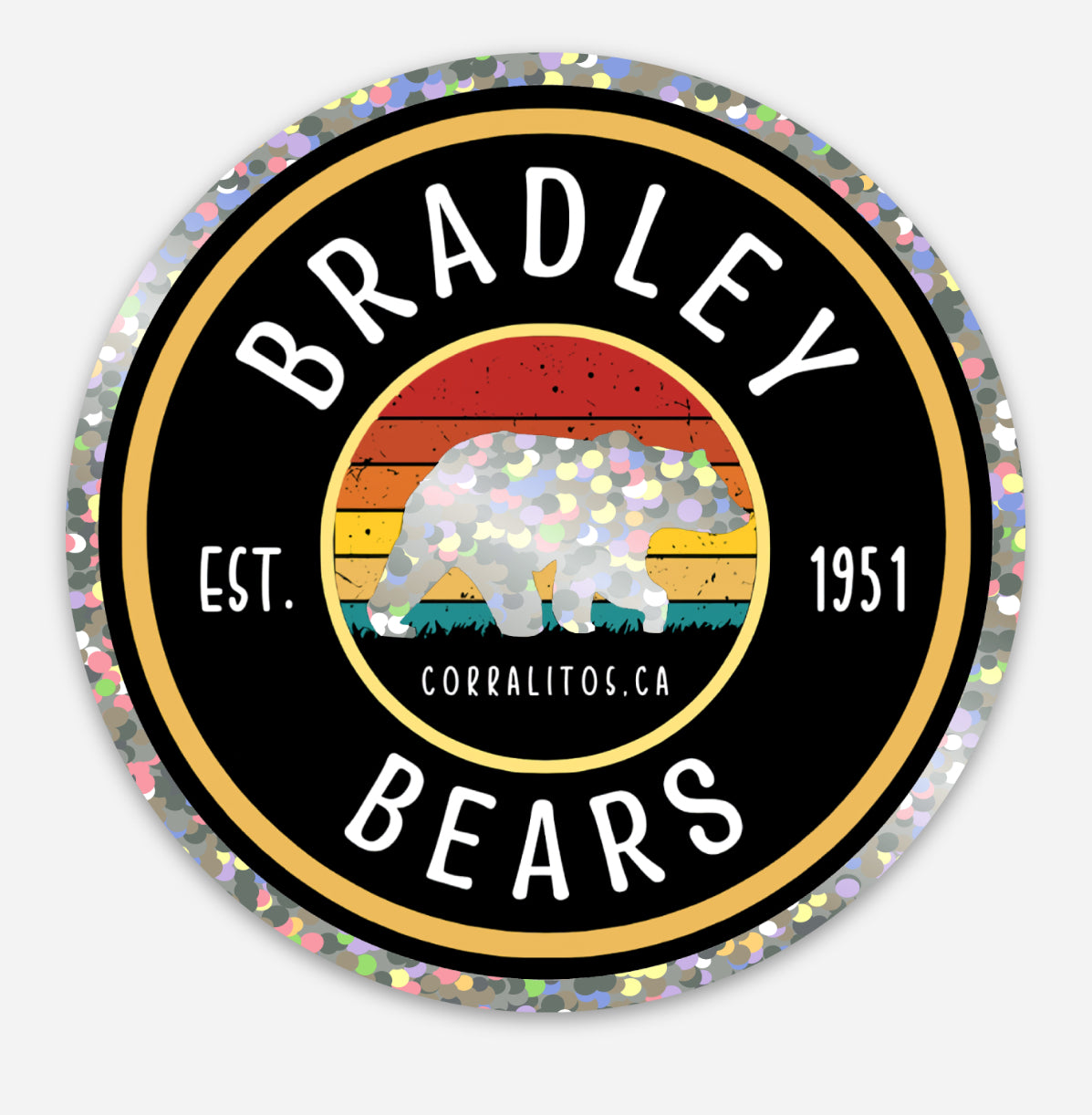 3”x3” Glitter Sticker